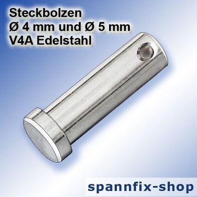Steckbolzen V4A A4 Edelstahl stainless steel AISI 316 Niro rostfrei