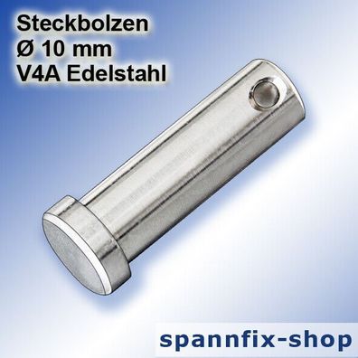 Steckbolzen Ø 10 mm V4A A4 Edelstahl stainless steel AISI 316 Niro rostfrei