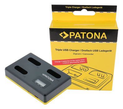 PATONA USB Triple Ladegerät Sony NP-BX1 BX BX1 NP-BX1