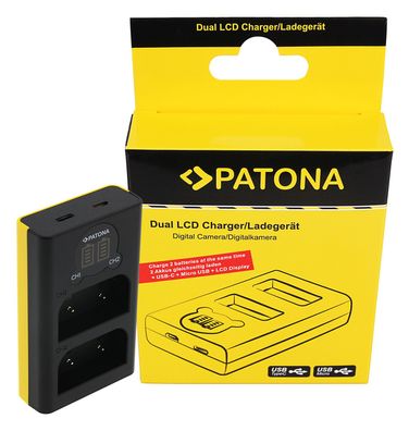 PATONA Dual LCD USB Ladegerät Olympus OM-1 BLX-1