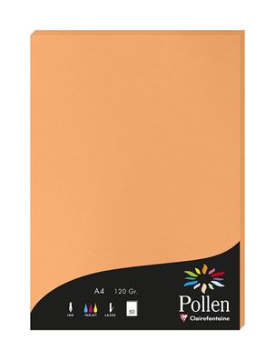 Pollen by Clairefontaine Papier DIN A4 120 g/ qm clementine 50 Blatt