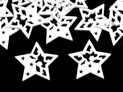 10 Sterne Holz 3cm weiß basteln Stern