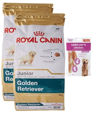 2x12kg Royal Canin Golden Retriever Junior + GRATIS 80g Fleischsnacks