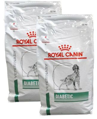 2x12kg Royal Canin Diabetic Hundefutter Veterinary Diet