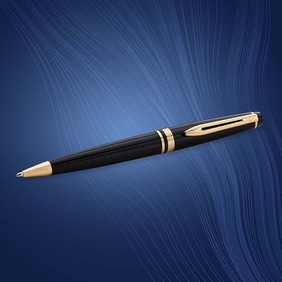 Waterman Expert Kugelschreiber | Hochglänzend Schwarz mit Zierteile aus 23 K Gold ...