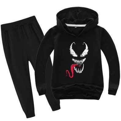 2er Set Junge Marvel Venom Hoodie Anzug Kinder Pullover Tide Sweatshirts
