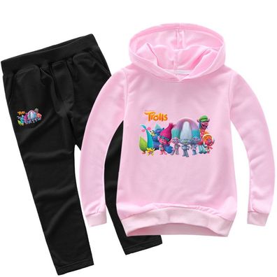 2er Set Mädchen Anime Troll Doll Hoody Anzug Kinder Pullover Sweatshirts