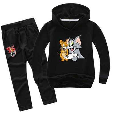 2er Set Junge Mädchen Tom and Jerry Hoody Anzug Kinder Pullover Sweatshirts