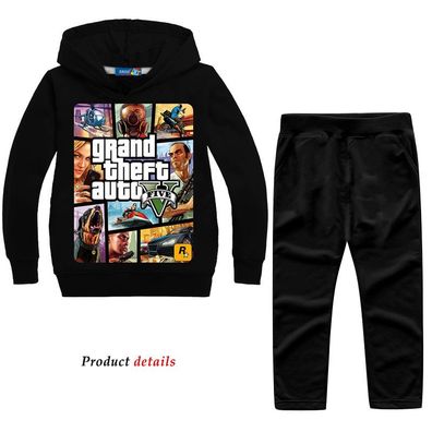2er Set Junge Anime Grand Theft Auto Hoody Anzug Kinder Pullover GTA Sweatshirts