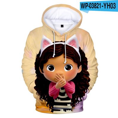 Mädchen Gabby's Dollhouse 3D Druck Hoody Anime Kinder Pullover Tide Sweatshirts