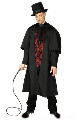 Kostüm Kutschermantel schwarz Weste Jabot Dracula Vampir Halloween Karneval