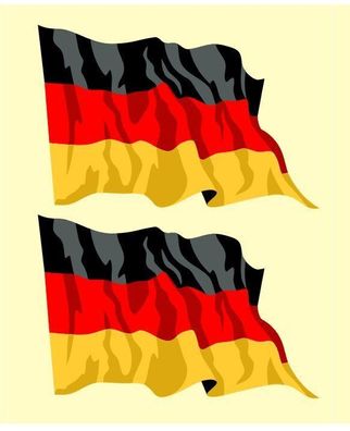 2 x Deutschland Flagge Aufkleber wehend Flagge Germany konturgestanzt Nr. 2501