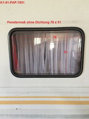 Knaus Wohnwagenfenster 78 x 51,5 gebr. Parapress PPGY RX D2167 (zB 390er Südwind)