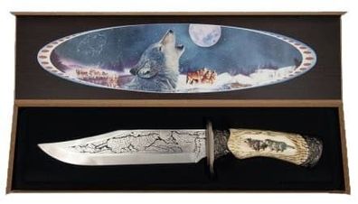 Wolfmesser in Geschenkbox auis Holz