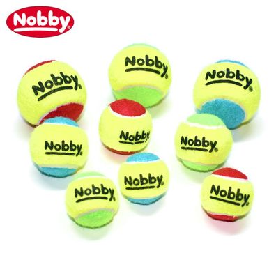 Nobby Tennisball - bunt - Apportierspiel Ball für Hund mit und ohne Quietschie