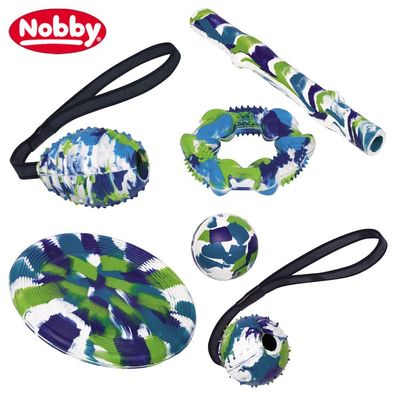Nobby Vollgummi Hundespielzeug - Ball Ring Stick Frisbee Wurfseil Apportierspiel