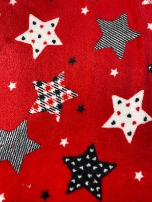 Kuschelfleece Sterne/ Streifen/ Punkte - rot