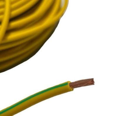 20m Batteriekabel Stromkabel 10 mm² H07V-K Aderleitung Kabel gelb-grün