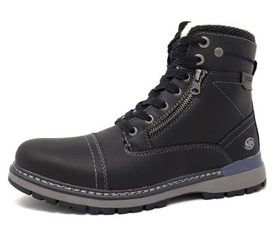 Dockers Herrenschuhe Stiefel Schnürstiefelette Schwarz