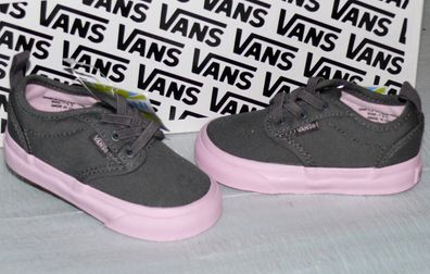 Vans ATWOOD SLIP-ON T'S Canvas Kinder Schuhe Sneaker EU 21 Asphalt Pink Lady