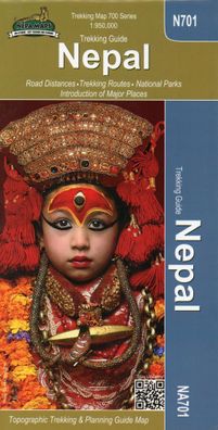 Landkarte N701 Nepal 1:950.000: Stra?en, Trekkinggebiete und Nationalparks: ...