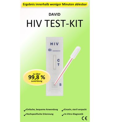 2 x David HIV Testkit 1/2 Schnelltest Selbsttest Testkassette