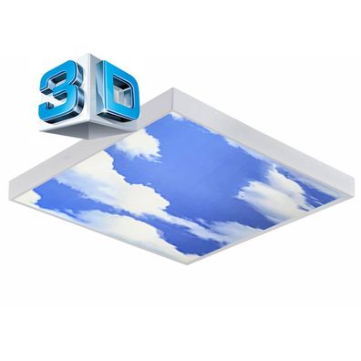 62x62 LED Aufputz Aufbau Panel Panel Deckenleuchte Deckenlampe 3D Bild blauer ...