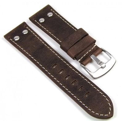 Uhrarmband Leder 24mm Vintage Look braun Minott 19228S