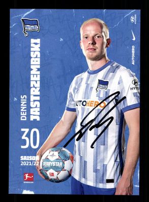 Dennis Jastremski Autogrammkarte Hertha BSC Berlin 2021-22 Original Signiert
