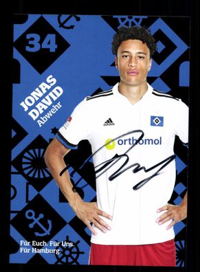 Jonas David Autogrammkarte Hamburger SV 2021-22 Original Signiert