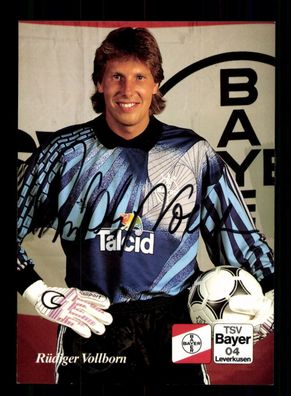 Rüdiger Vollborn Autogrammkarte Bayer Leverkusen 1991-92 Original Signiert + 2