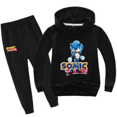 2er Set Junge Anime Sonic Hoodie Anzug Kinder Pullover Sweatshirts mit Hose