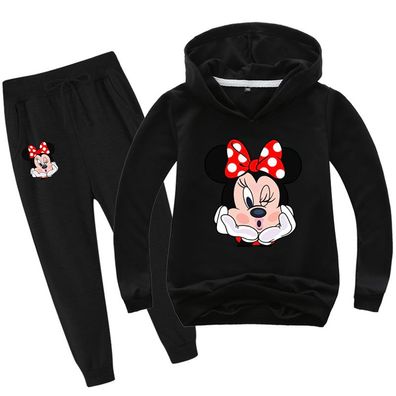 2er Set Junge Mädchen Disney Minnie Hoodie Anzug Mickey Kinder Pullover mit Hose