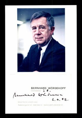 Bernhard Wördehoff 1929-2002 Chefredakteur Deutschlandfunk Signiert ##BC 191658