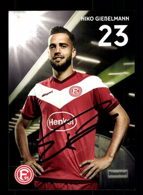 Niko Gießelmann Autogrammkarte Fortuna Düsseldorf 2018-19 Original Signiert