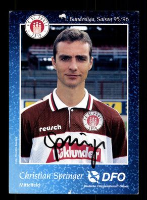 Christian Springer Autogrammkarte FC St. Pauli 1995-96 Original Signiert