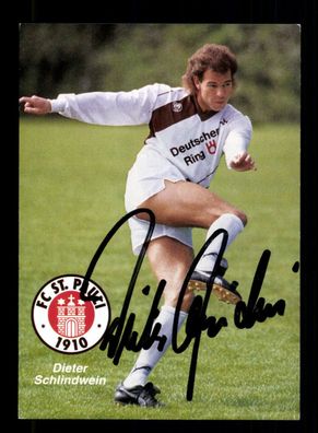 Dieter Schlindwein Autogrammkarte FC St. Pauli 1990-91 Original Signiert