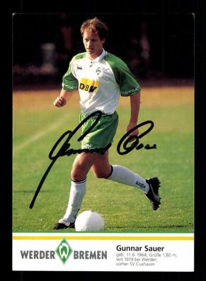 Gunnar Sauer Autogrammkarte Werder Bremen 1995-96 Original Signiert