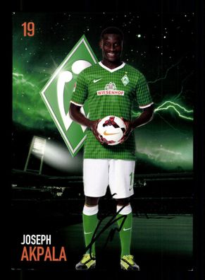 Joseph Akpala Autogrammkarte Werder Bremen 2013-14 Original Signiert