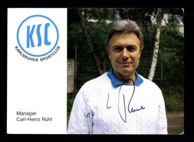 Carl Heinz Rühl Autogrammkarte Karlsruher SC 1987-88 Original Signiert