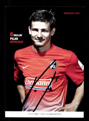 Vaclav Pilar Autogrammkarte SC Freiburg 2013-14 Original Signiert