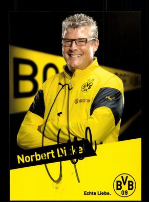 Norbert Dickel Autogrammkarte Borussia Dortmund 2014-15 Original Signiert