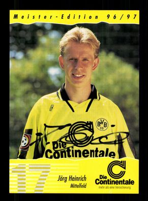 Jörg Heinrich Autogrammkarte Borussia Dortmund 1996-97 Original Signiert