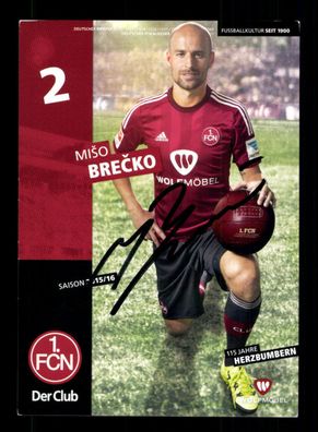 Miso Brecko Autogrammkarte 1 FC Nürnberg 2015-16 Original Signiert