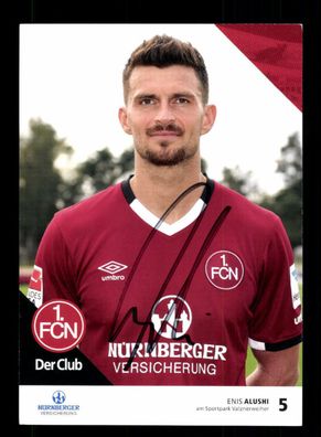 Enis Alushi Autogrammkarte 1 FC Nürnberg 2016-17 Original Signiert