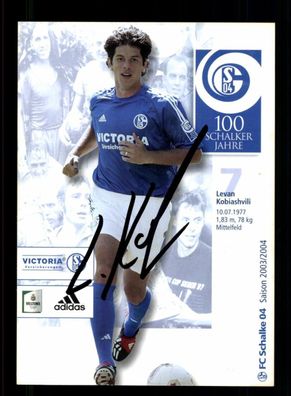 Levan Kobiashvili Autogrammkarte FC Schalke 04 2003-04 Original Signiert