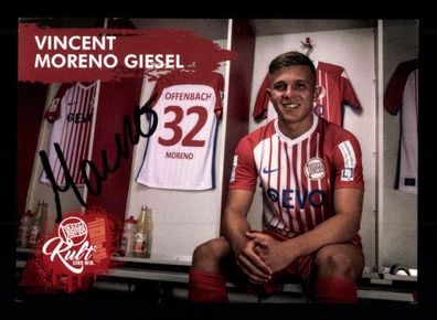 Vincent Moreno Giesel Autogrammkarte Kickers Offenbach 2020-21 Original Signiert