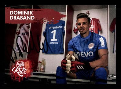 Dominik Draband Autogrammkarte Kickers Offenbach 2020-21 Original Signiert