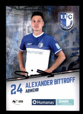 Alexander Bittroff Autogrammkarte 1 FC Magdeburg 2021-22 Original Signiert