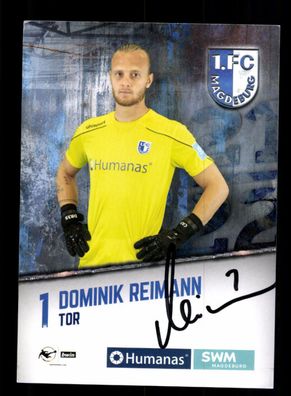 Dominik Reimann Autogrammkarte 1 FC Magdeburg 2021-22 Original Signiert
